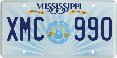 MS license plate XMC990