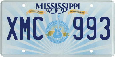 MS license plate XMC993