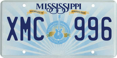 MS license plate XMC996