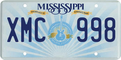MS license plate XMC998