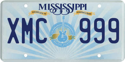 MS license plate XMC999