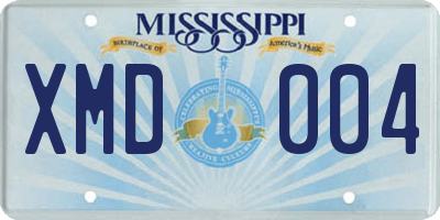 MS license plate XMD004