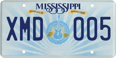 MS license plate XMD005