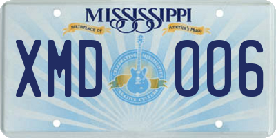 MS license plate XMD006