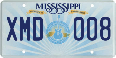MS license plate XMD008