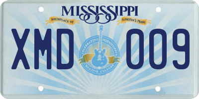 MS license plate XMD009