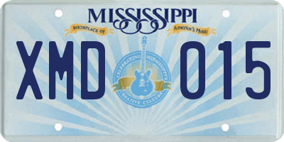 MS license plate XMD015
