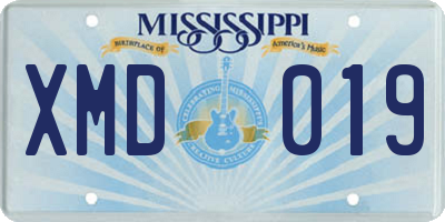 MS license plate XMD019