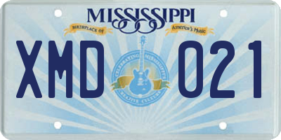 MS license plate XMD021