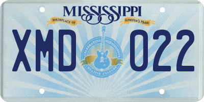 MS license plate XMD022