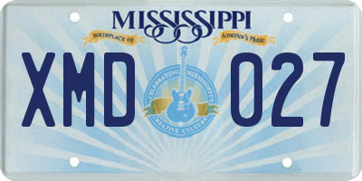 MS license plate XMD027