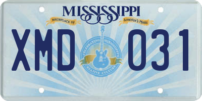 MS license plate XMD031