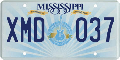 MS license plate XMD037