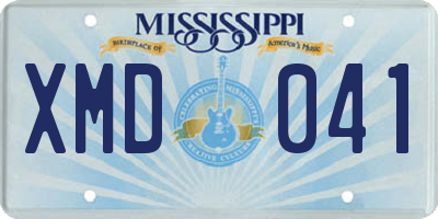 MS license plate XMD041