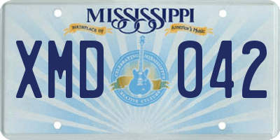 MS license plate XMD042