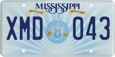 MS license plate XMD043