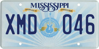 MS license plate XMD046
