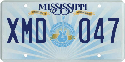 MS license plate XMD047