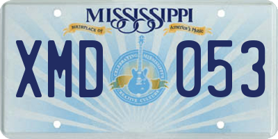 MS license plate XMD053