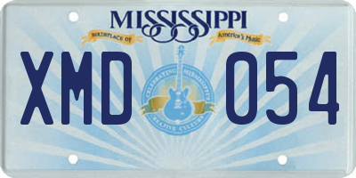 MS license plate XMD054