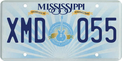 MS license plate XMD055