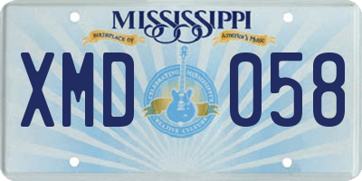MS license plate XMD058