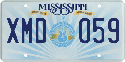 MS license plate XMD059