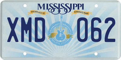 MS license plate XMD062