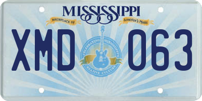 MS license plate XMD063
