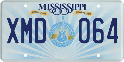 MS license plate XMD064