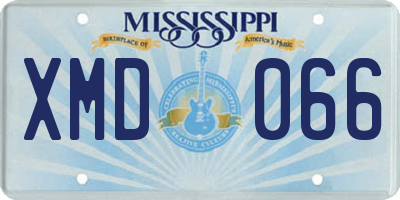 MS license plate XMD066