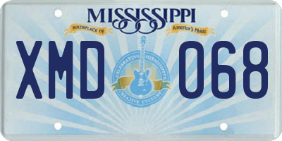 MS license plate XMD068