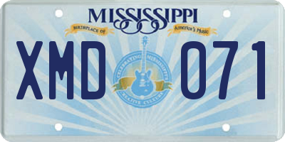 MS license plate XMD071