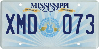MS license plate XMD073