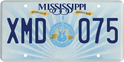 MS license plate XMD075