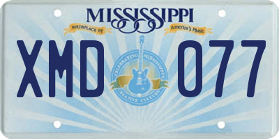 MS license plate XMD077