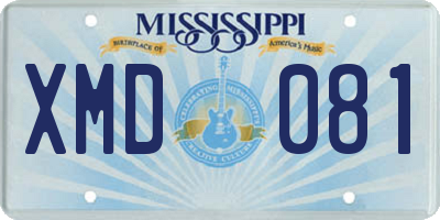 MS license plate XMD081