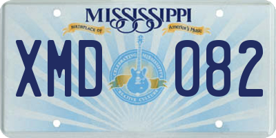 MS license plate XMD082