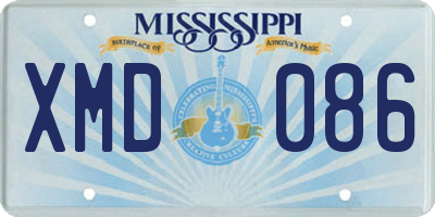 MS license plate XMD086