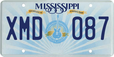 MS license plate XMD087