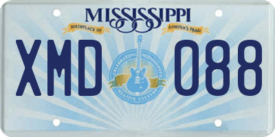 MS license plate XMD088