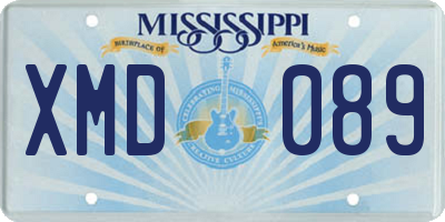 MS license plate XMD089
