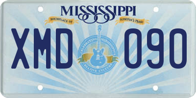 MS license plate XMD090