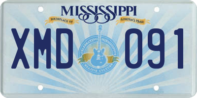 MS license plate XMD091
