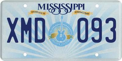 MS license plate XMD093