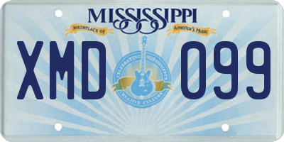 MS license plate XMD099