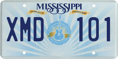 MS license plate XMD101