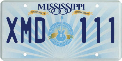 MS license plate XMD111