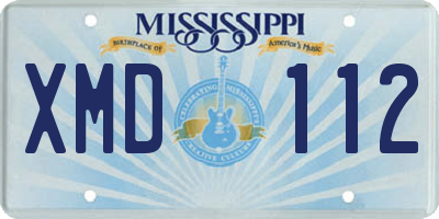 MS license plate XMD112