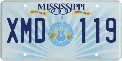 MS license plate XMD119